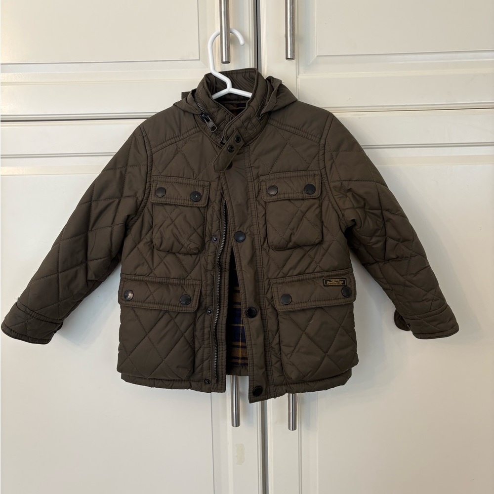 Zara Kids Quilted Jacket - Olive Green